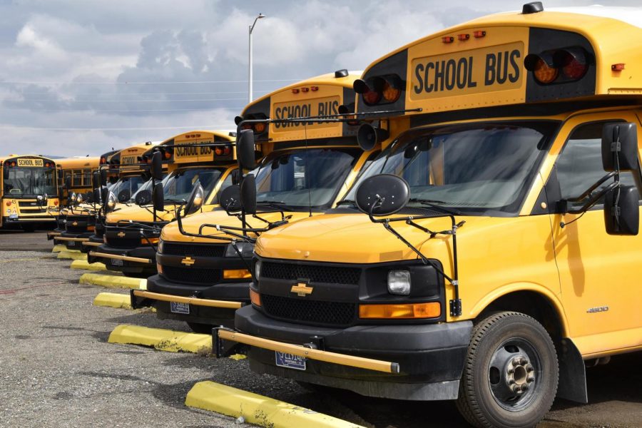 The school bus driver shortage leaves school buses vacant.  
