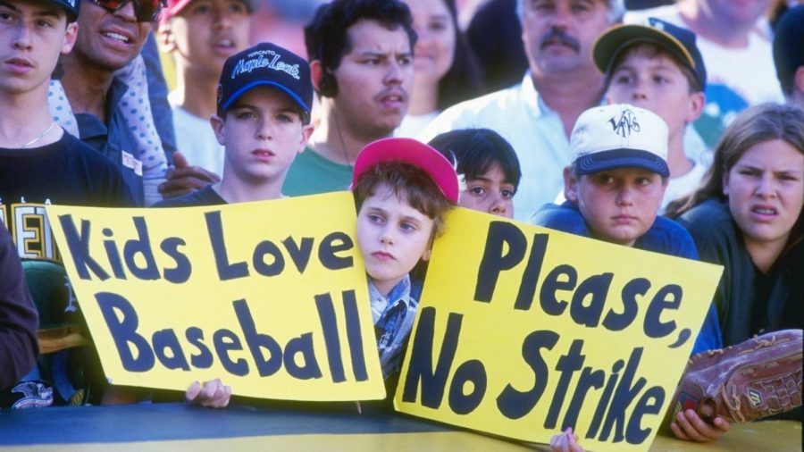 Children during the 90s protesting the MLB strike.