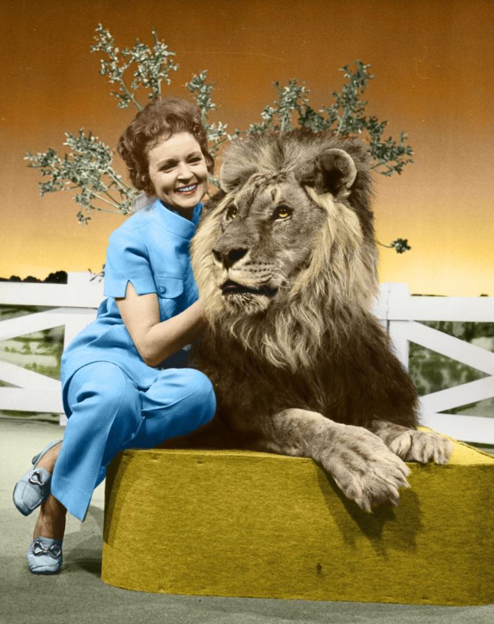 Betty White with lion