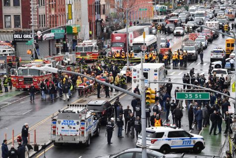 Chaos in the Brooklyn area of the shooting after the first responders had arrived.