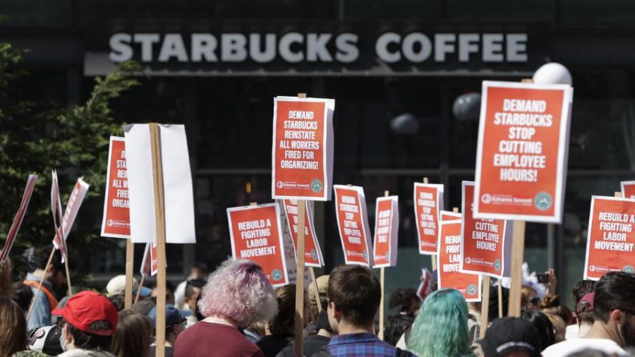 Starbucks workers protest against the anti-union actions of the company (Forbes, 2022).