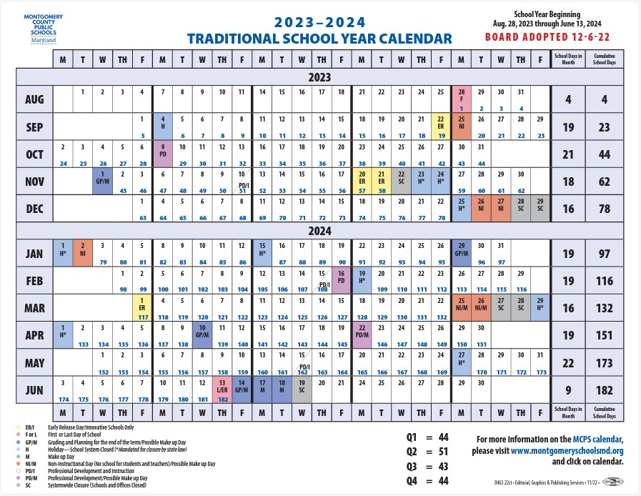 The calendar for the 2023-2024 school year was approved by the School Board in December.