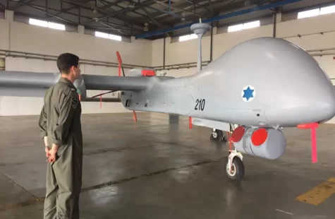 An Israeli Air Force (IAF) service member stands adjacent to a Heron TP drone built by Israeli Aerospace Industry. Although the type that struck the plant in Iran is unknown as of writing, it can be reasonably assumed that it may have been a Heron. 