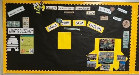 S.G.A bulletin board soon to be filled with pictures of the future officers